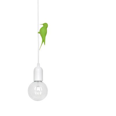 Suspension oiseau Vert LETI LED / Câble Blanc / Studio Macura