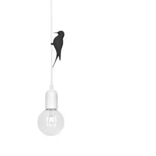 Suspension LETI oiseau Noir / Fil Blanc / Studio Macura