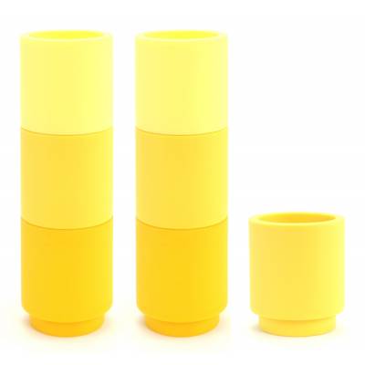 Déco Cookut - Set de 7 bougeoirs en silicone Moji jaune