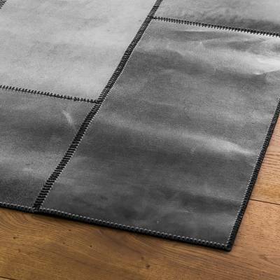 Tapis LEATHERrug NEW cuir / Gris