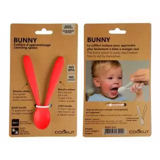 Cuillère d'apprentissage Bunny rouge - Enfant Cookut