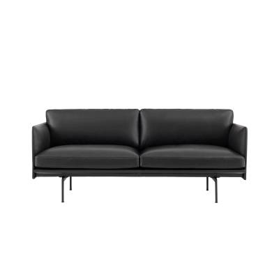 Canapé OUTLINE SOFA / 2 ou 3 places / cuir / noir + 1 coloris