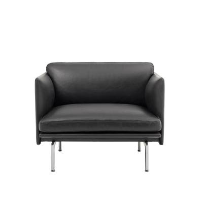 Fauteuil OUTLINE CHAIR / cuir / noir + 5 coloris