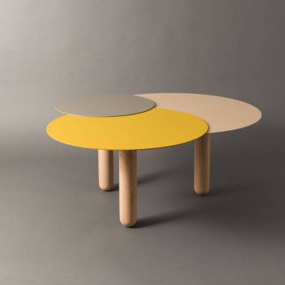 Table basse CERS / Sable, Jaune et Gris bleu