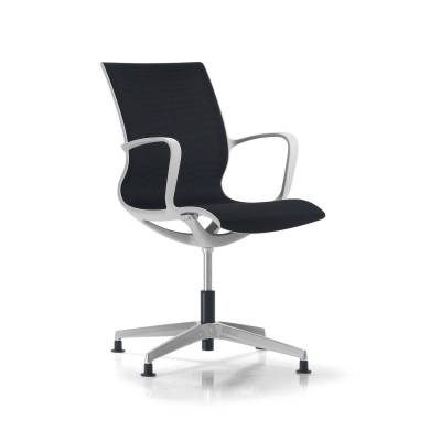 Fauteuil de bureau ZERO / Patins fixes / Gris clair