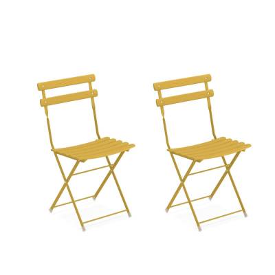 Lot de 2 chaises de jardin ARC EN CIEL / Jaune