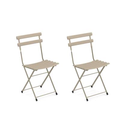 Lot de 2 chaises de jardin ARC EN CIEL / Tourterelle