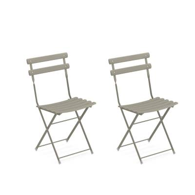 Lot de 2 chaises de jardin ARC EN CIEL / Gris-Vert