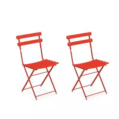 Lot de 2 chaises de jardin ARC EN CIEL / Rouge