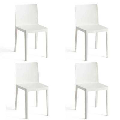 Lot de 4 chaises ELEMENTAIRE / Blanc-Crème