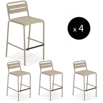 Lot de 4 tabourets outdoor STAR / H. 1,05 m / 7 coloris