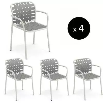 Lot de 4 fauteuils de jardin YARD / H. 81 cm / 5 coloris