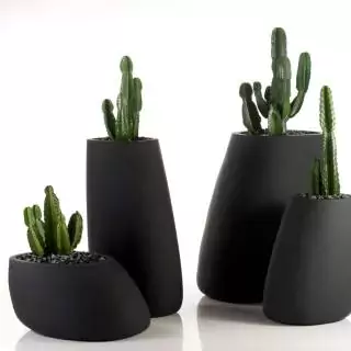 Pot de fleur outdoor STONES / H. 1 m / Kaki