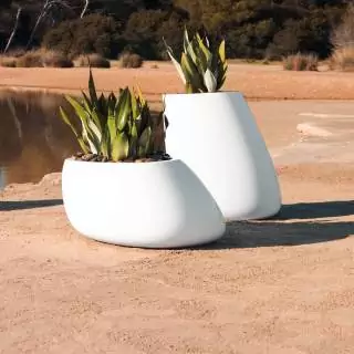 Pot de fleur outdoor STONES / H. 1 m / Kaki