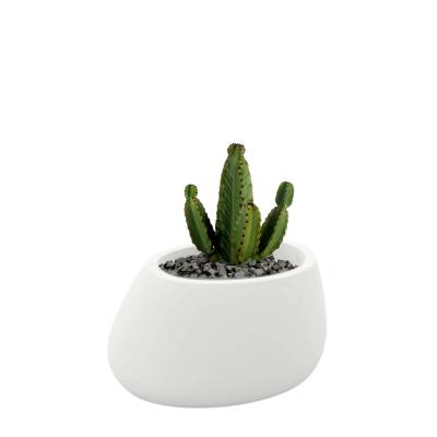 Pot de fleur outdoor STONES / H. 40 cm / Blanc