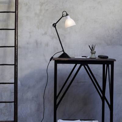 Lampe de bureau GRAS / H. 39 cm / Blanc / Int Bronze