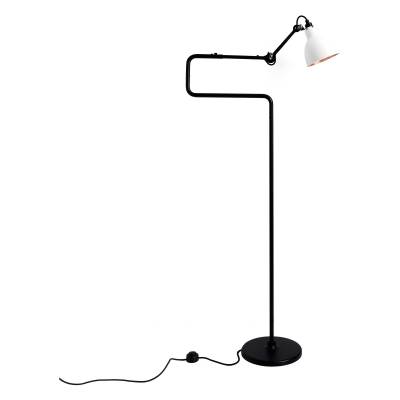 Lampadaire GRAS N°411 / H. 1,20 m / Blanc / Int Bronze