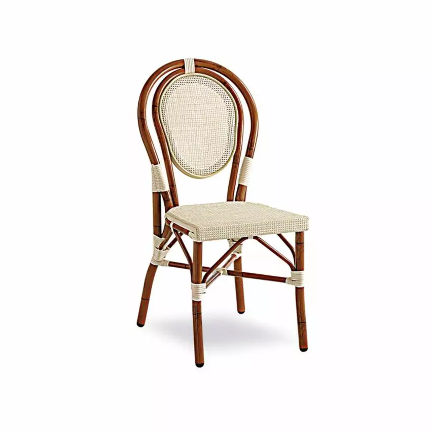 Chaise AMALFI / H. 92 cm / Blanc et Bois