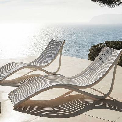 MAUD Lot de 4 Chaises longue IBIZA / L. 1,77 m / Écru