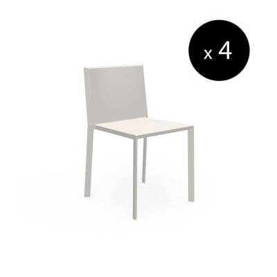 MAUD Lot de 4 Chaises QUARTZ / H. assise 45 cm / Écru