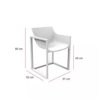 MAUD Lot de 2 Fauteuils outdoor WALL STREET / H. assise 45 cm / Blanc