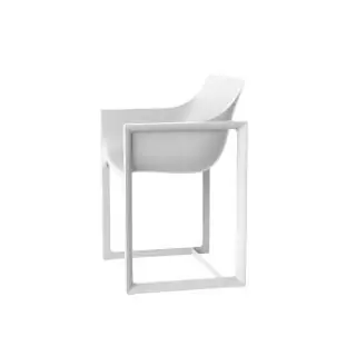 MAUD Lot de 2 Fauteuils outdoor WALL STREET / H. assise 45 cm / Blanc