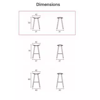 Tabouret COMA WOOD / 3 dimensions / Chêne et Blanc