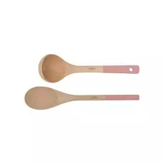 Set de 2 ustensiles Cuillère et Louche INCROYABLE COCOTTE / Bois / Rose