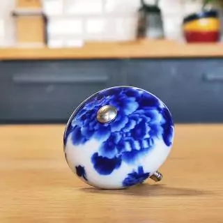 Poignée L'INCROYABLE COCOTTE / Ø. 4 cm / Céramique Bleue