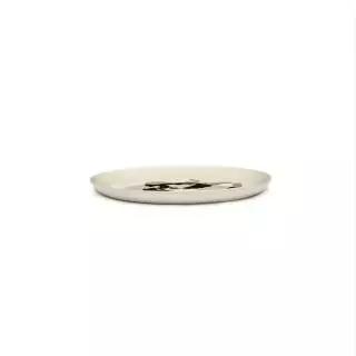 Assiette plate FEAST L / Ø. 26,5 cm / Porcelaine / Blanc - Noir