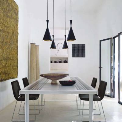 Suspension salon BEAT TALL / Noir - Laiton / Tom Dixon