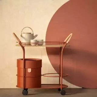 Chariot BISTRO - 77,8 cm / Métal / Terracotta / Mizetto