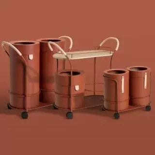 Chariot BISTRO - 77,8 cm / Métal / Terracotta / Mizetto