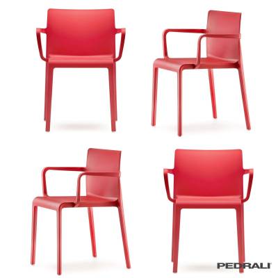 Fauteuil avec accoudoirs VOLT 675 / Rouge / Pedrali