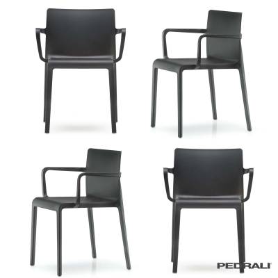 Fauteuil extérieur + accoudoir VOLT 675 / Noir / Pedrali