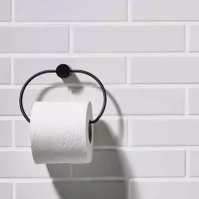 Porte-rouleau papier toilette HOOKED ON RINGS / L. 15,4 cm / Noir