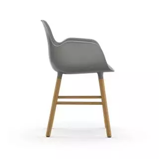 Fauteuil fixe FORM / Gris / Piétement chêne / Normann Copenhagen