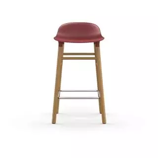 Tabouret FORM / Rouge / 2 dimensions / Piétement chêne / Normann Copenhagen