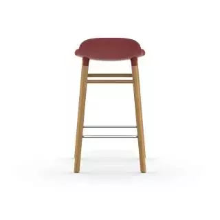 Tabouret FORM / Rouge / 2 dimensions / Piétement chêne / Normann Copenhagen