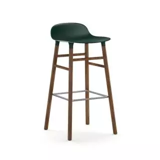 Tabouret FORM / Vert / 2 dimensions / Piétement noyer / Normann Copenhagen