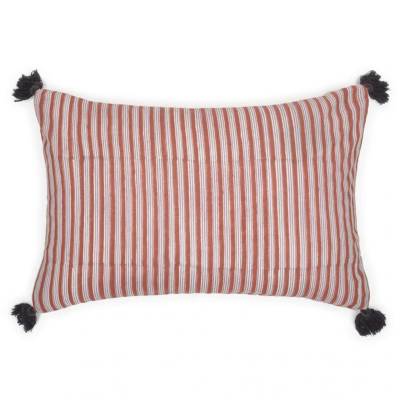 Coussin rectangulaire RAYURES SANTA FE / 40 x 60 / Coton / Rouge - Noir - Violet / Le Monde Sauvage