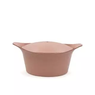 Ensemble collection L'INCROYABLE Cocotte + Poele + Casserole + Manique + Cuillere + Poignee / 2 dimensions / Rose guimauve