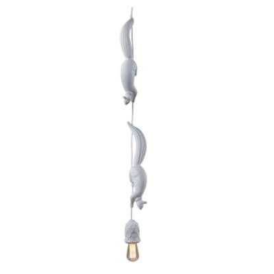 Suspension deux ecureuils SHERWOOD ET ROBIN / H. 11,5 cm / Ceramique / Blanc / Karman