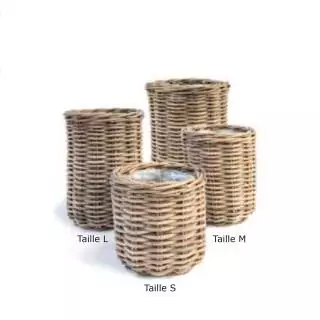 Cache Pot JULIA / 3 Dimensions / Rotin Naturel / Gommaire