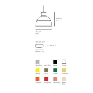 Dimensions et coloris pour suspension UNFOLD / ø 32,5 cm / Silicone / Noir / Muuto