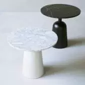 Table d'appoint marbre blanc et métal - Bagio Référence : CD_Bdc10C