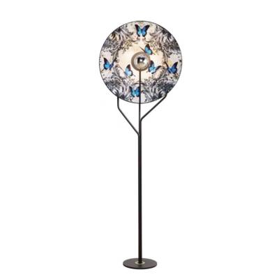 Lampadaire DAME DE PIQUE PSYCHE / H. 1,70 m / Tissu / Noir Blanc Bleu / Un autre Regard