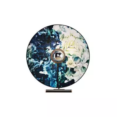 Lampe à poser DAME DE PIQUE ENCRE / H. 59 cm - Ø 55 cm / Tissu / Blanc Bleu / Un autre Regard