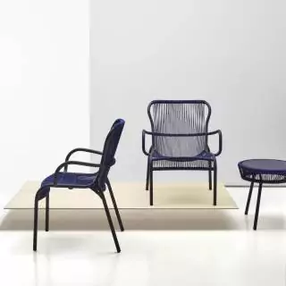 Chaise de jardin LOOP / H. assise 46 cm / Corde Polypropylène / Bleu Indigo / Vincent Sheppard