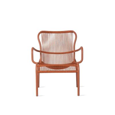 Fauteuil lounge de jardin LOOP / H. assise 39 cm / Corde Polypropylène / Terracotta / Vincent Sheppard